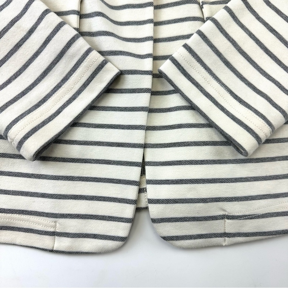 Anthropologie Francoise jersey stripe blazer Gray Ivory Knit Womens XS - Picture 4 of 16